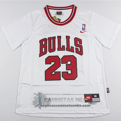Camiseta Autentico Manga Corta Bulls Jordan Blanco